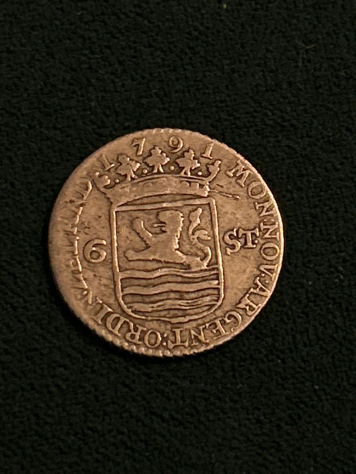 Zilveren 6 stuiver scheepjesschelling 1791, Postzegels en Munten, Munten | Nederland, Vóór koninkrijk, Zilver, Losse munt, Overige waardes