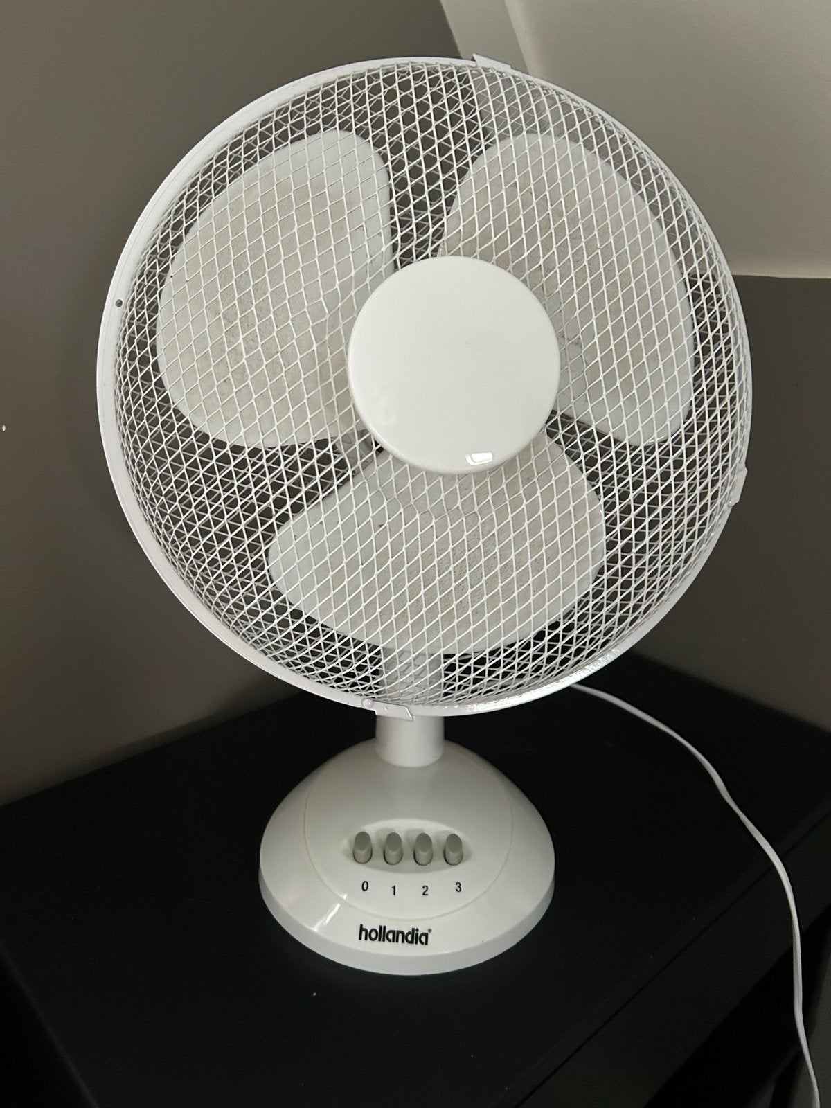 Tafelventilator - Wit, 3 snelheden Hollandia, Ophalen, Zo goed als nieuw, Tafelventilator