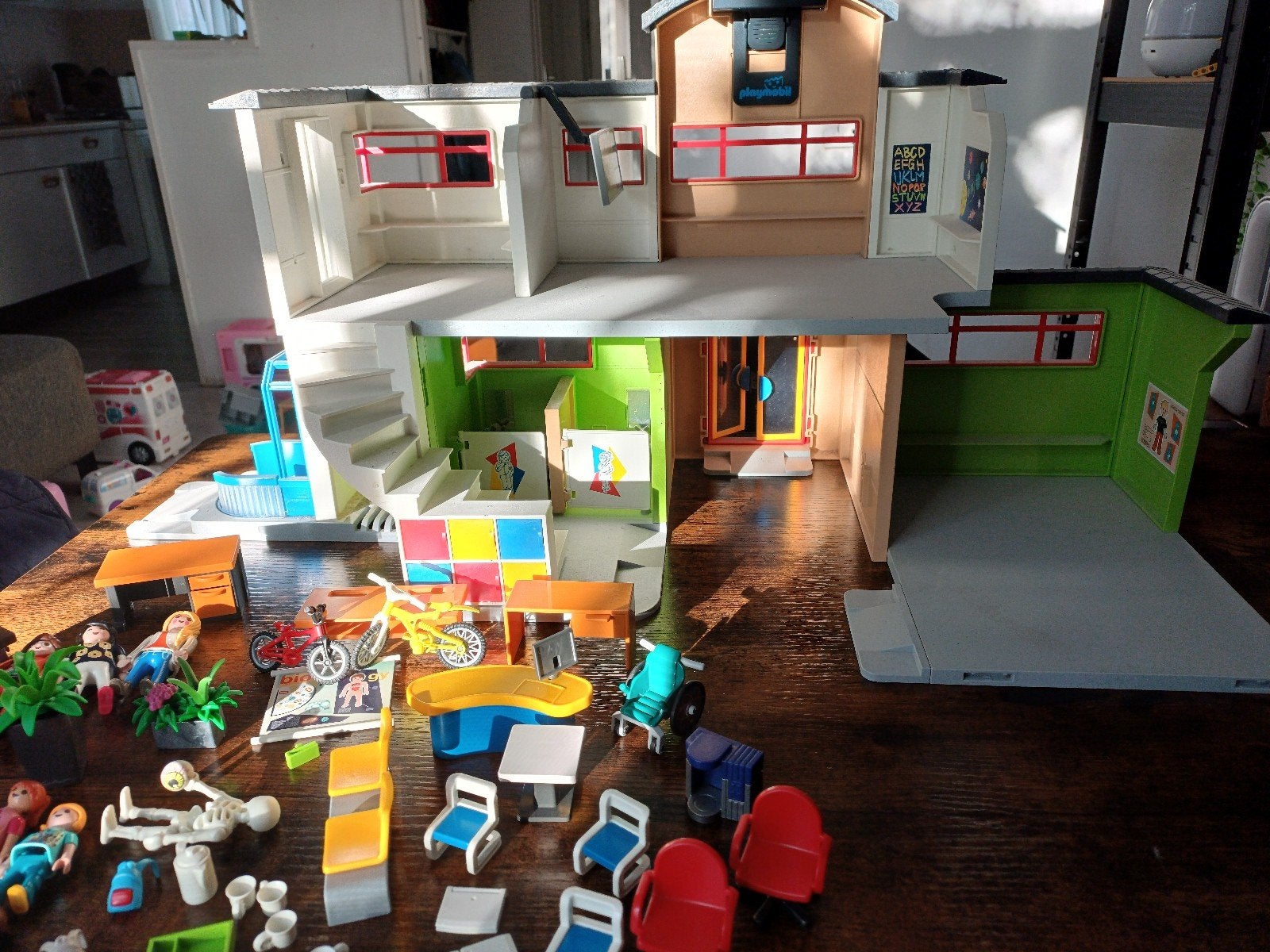 Playmobil Grote school ingericht 9453, Gebouw, Complete set, Ophalen of Verzenden, Zo goed als nieuw