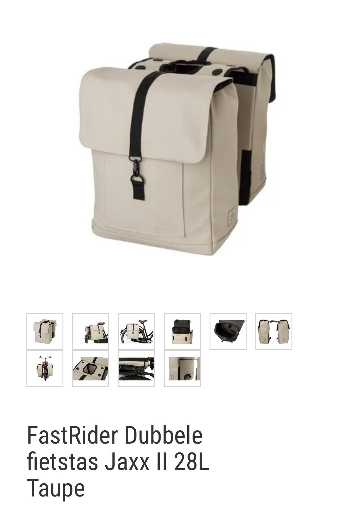 FastRider Dubbele fietstas Jaxx II 28L Taupe, Ophalen, Gebruikt
