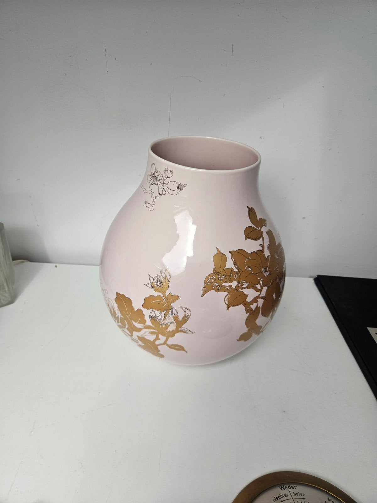 IKEA PS Jonsberg vaas Hella Jongerius roze goud bloemen, Huis en Inrichting, Woonaccessoires | Vazen, Met patroon/structuur, Ophalen of Verzenden