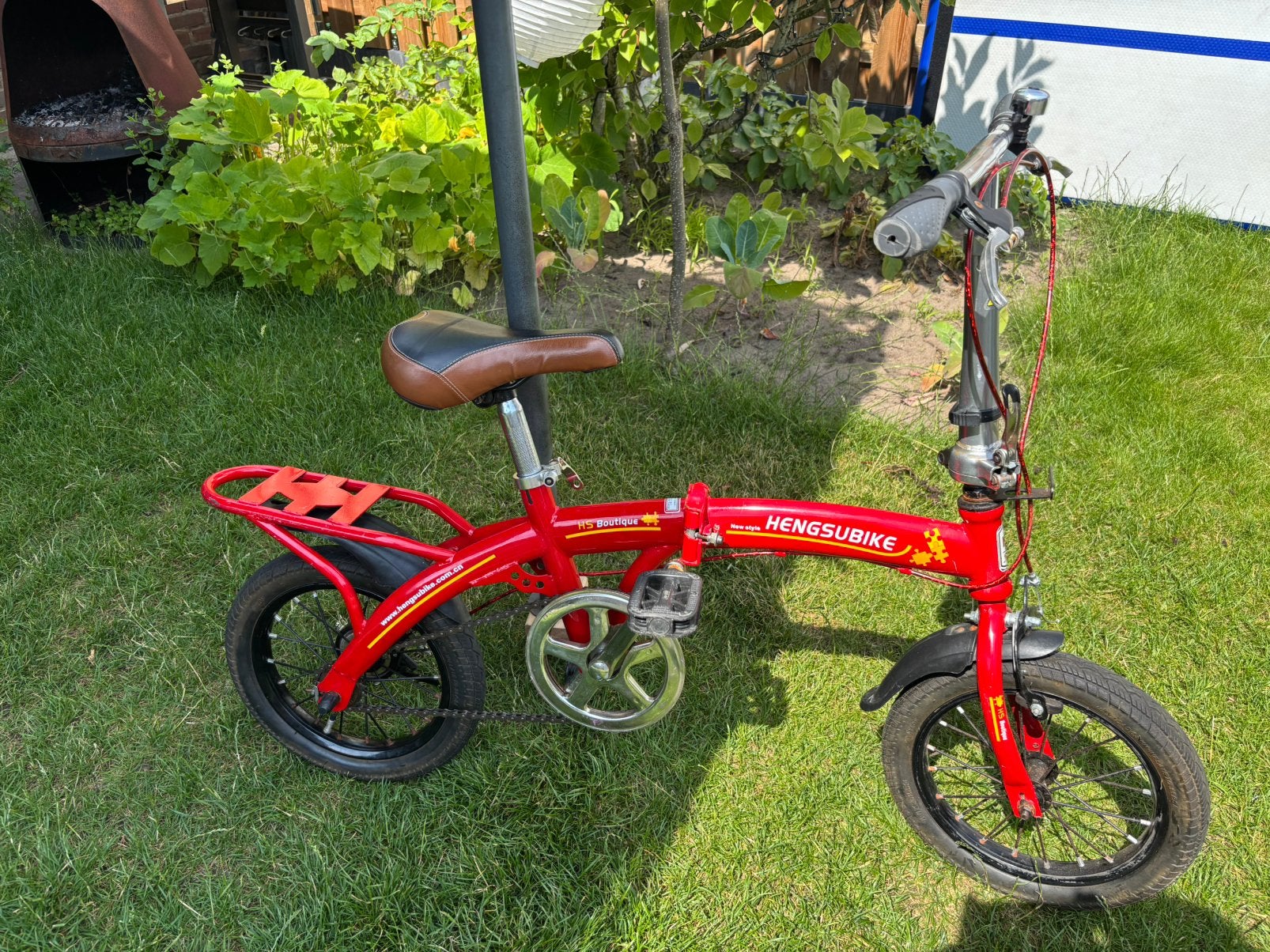 Hengsubike Opvouwbare kinderfiets / camping fiets, Fietsen en Brommers, Fietsen | Vouwfietsen, Overige merken, Gebruikt, Velgrem