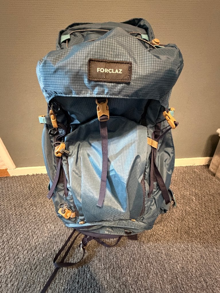 Trekkingrugzak heren 50+10 ltr petrol FORCLAZ MT500 Air, Ophalen of Verzenden, Zo goed als nieuw, Rugzak