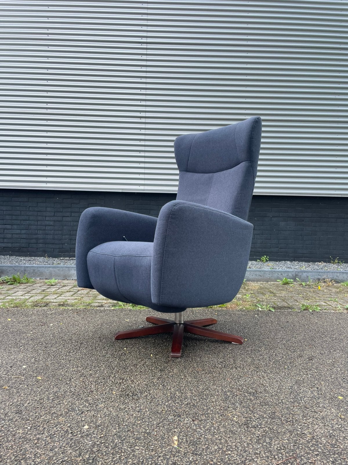 XL stoffen prominent sorisso relax fauteuil relaxstoel blauw, Huis en Inrichting, Fauteuils, Zo goed als nieuw, 50 tot 75 cm, Minder dan 75 cm