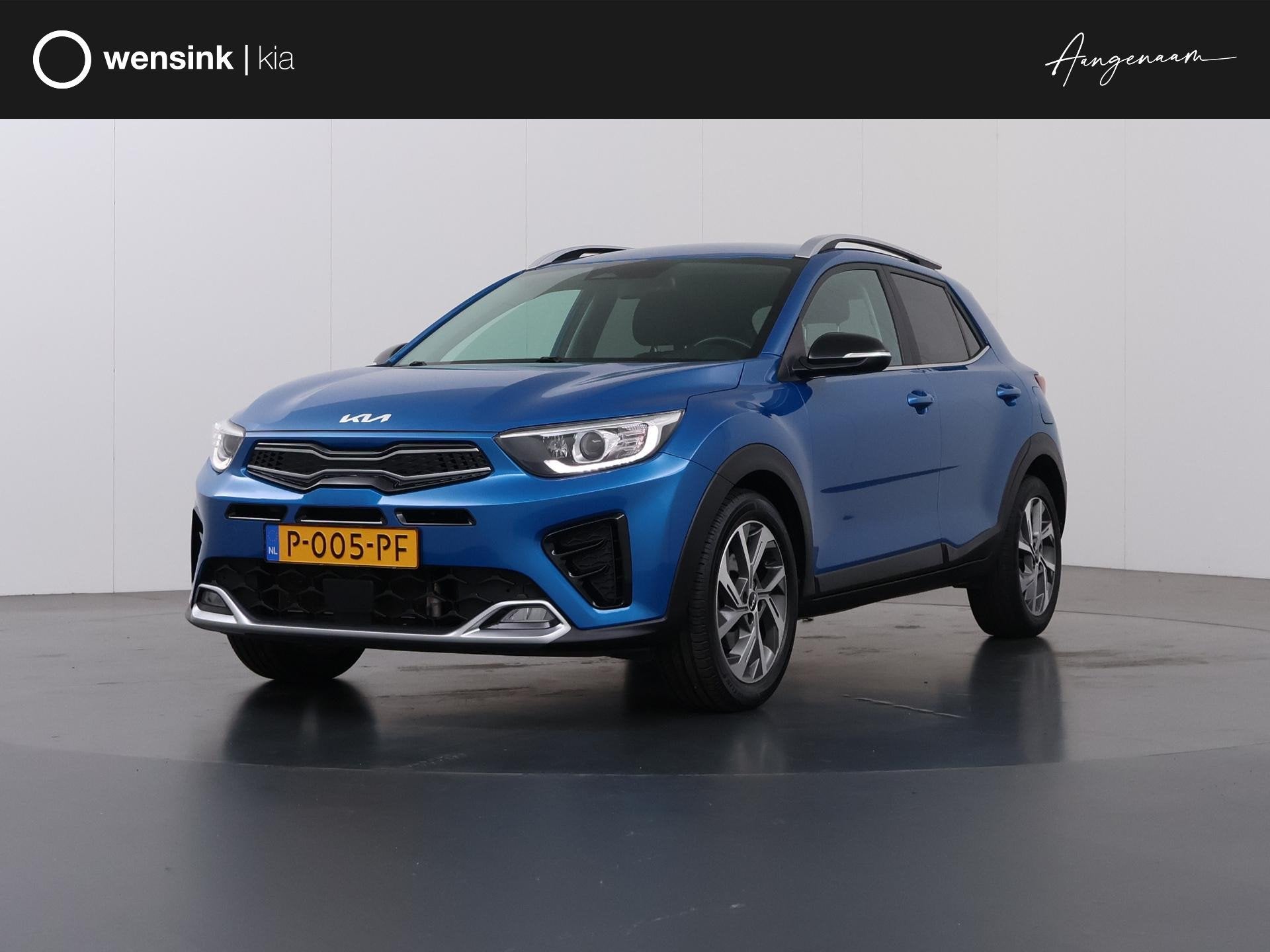 Kia Stonic 1.0 T-GDi MHEV GT-Line | Navigatie | Parkeercamer, Auto's, Voorwielaandrijving, Euro 6, Blauw, Leder en Stof
