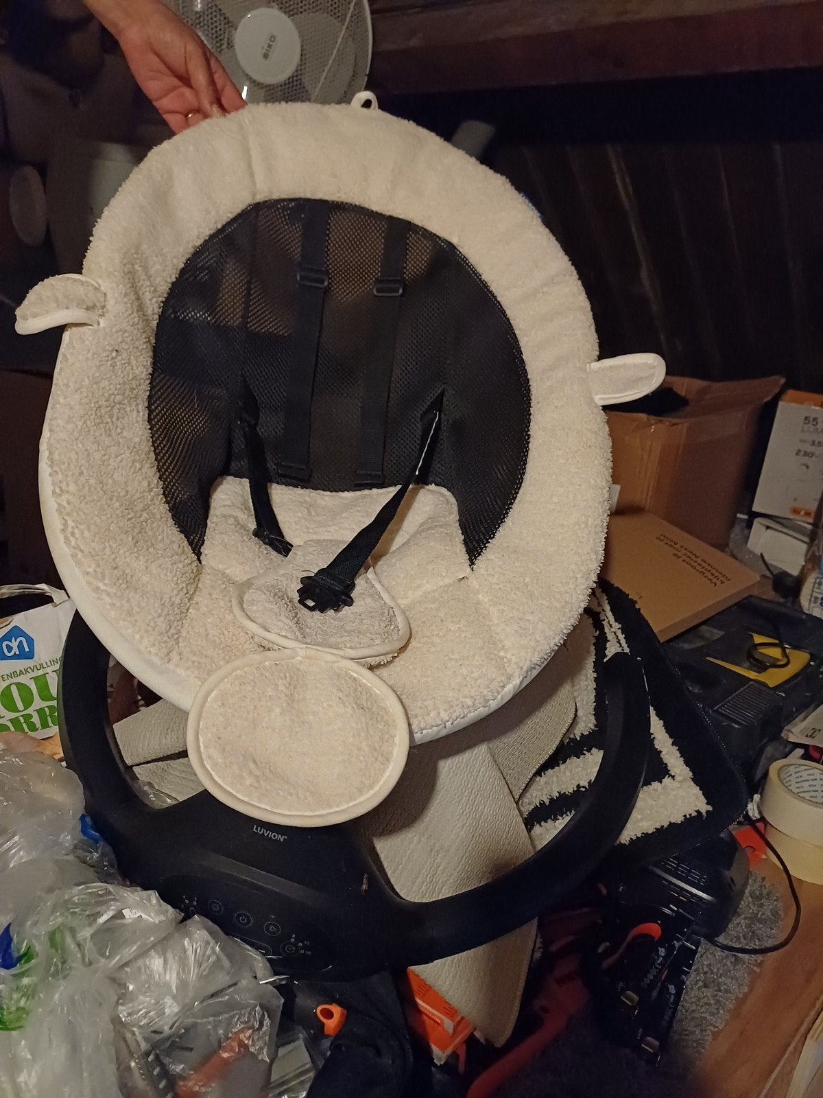 Luvion babywieg/schommelstoel teddy, Ophalen, Gebruikt