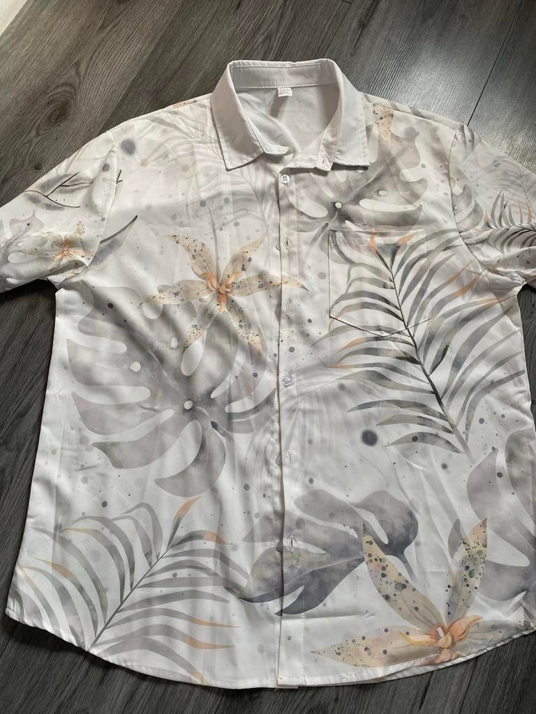 Zomerse blouse met tropische print - XXL, Ophalen of Verzenden, Nieuw, Wit