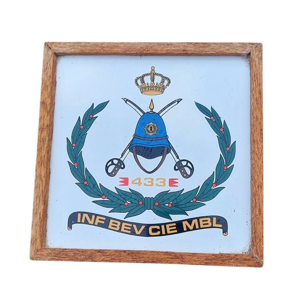 Tegel 433 Infanterie Beveiligings Compagnie 'van Heutsz', Ophalen of Verzenden, Landmacht, Nederland, Embleem of Badge