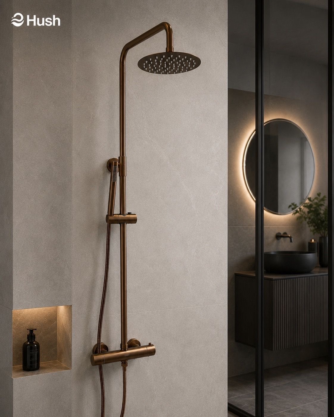 LUXE REGENDOUCHE ROSE GOUD – COMPLETE SET, Info@d-radiatoren.nl, Hush, Nieuw, Ophalen of Verzenden