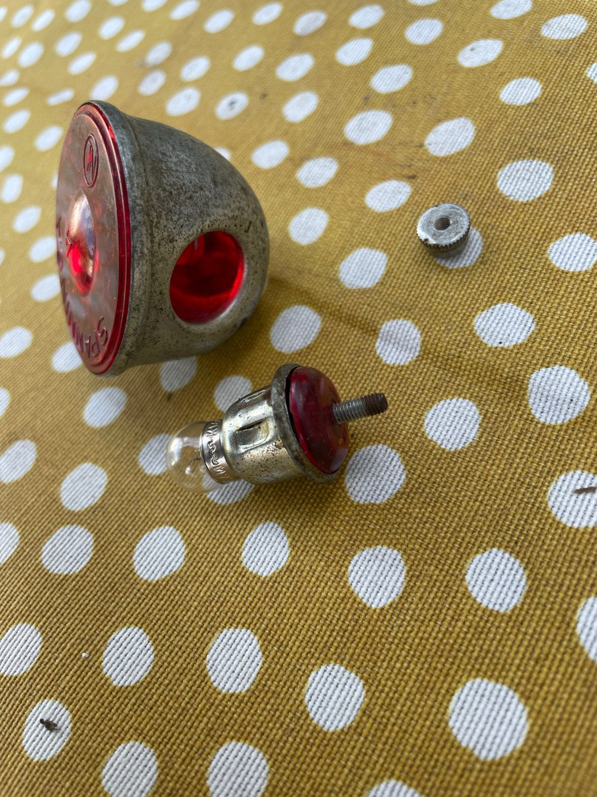 Vintage Spanninga fiets achterlicht met gloeilamp, Ophalen of Verzenden, Gebruikt, Dynamo, Achterlicht