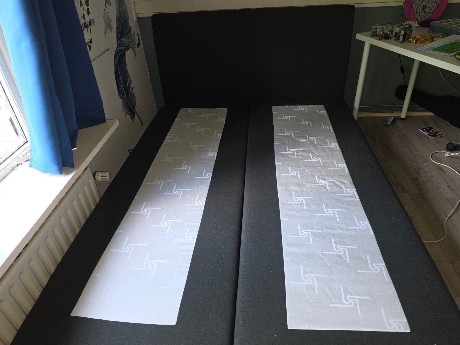 Boxspring twijfelaar zonder matras, Huis en Inrichting, Slaapkamer | Boxsprings, Ophalen, Gebruikt, 140 cm, Twijfelaar