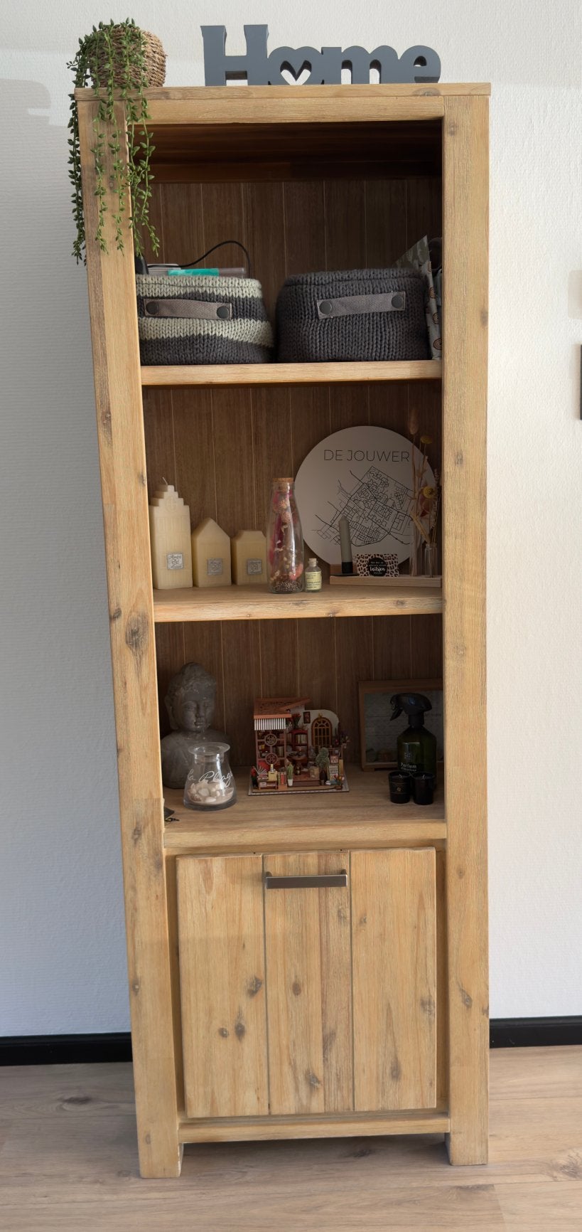 Mooie landelijke houten boekenkast – 190 cm hoog, Ophalen, Zo goed als nieuw, 25 tot 50 cm, 150 tot 200 cm