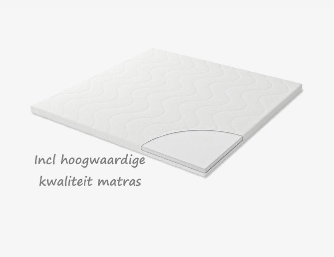 Sämann box 120x120 cm met matras en wieltjes, Kinderen en Baby's, Boxen, Ophalen, Gebruikt, Vierkant, In hoogte verstelbaar