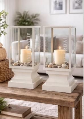 Luxe Riverdale windlichten  zie bijgevoegde tekst, Ophalen, 50 tot 75 cm, Wit, Metaal