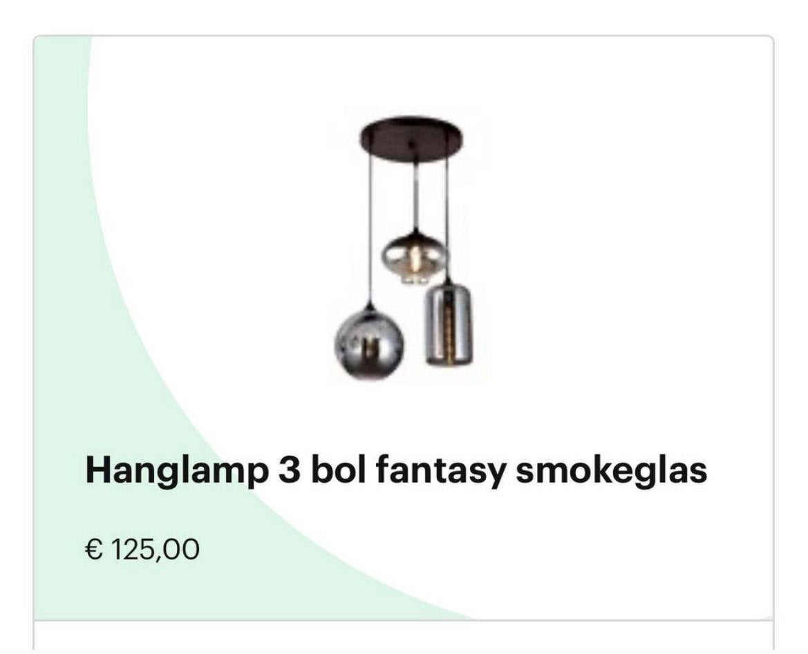 Hanglamp fantasy 3 bol smokeglas, Ophalen, Zo goed als nieuw, Glas