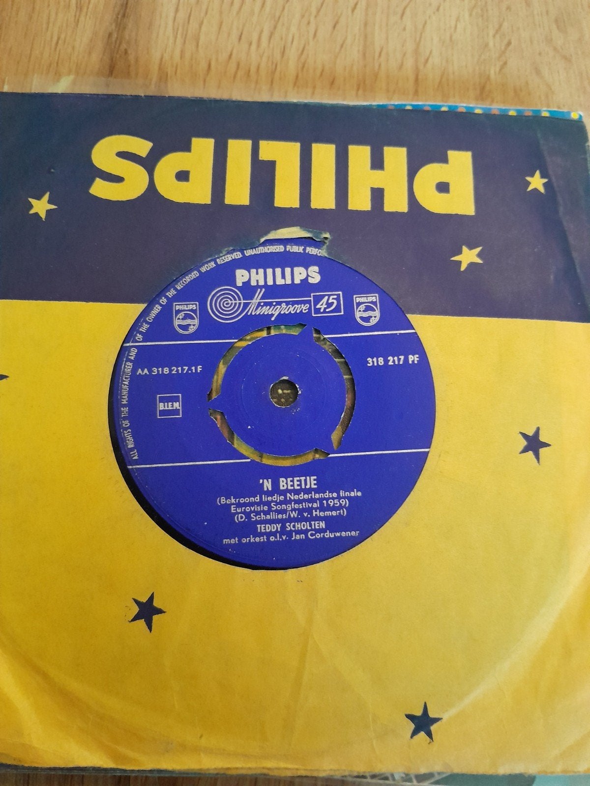 teddy scholten 7 inch ,n beetje, Ophalen of Verzenden, Zo goed als nieuw, Nederlandstalig