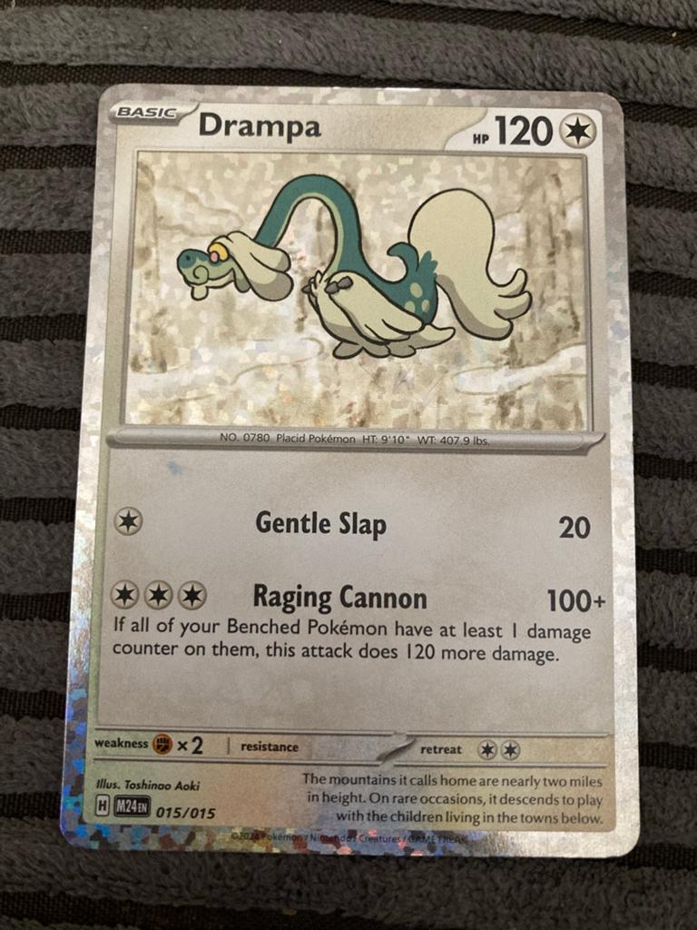 Drampa Pokémon Kaart - H M24 015/015, Ophalen of Verzenden, Gebruikt, Losse kaart, Foil
