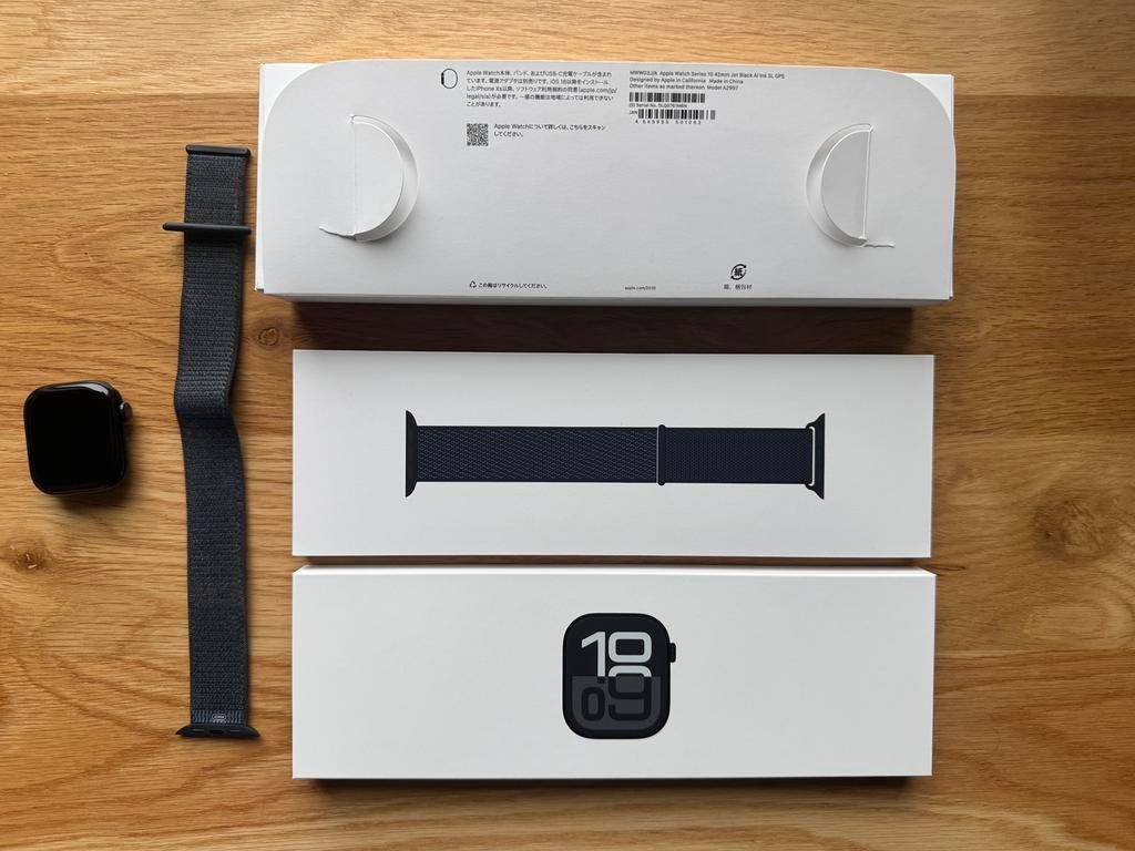 Apple Watch Series 10, 42mm, Jet Black, GPS, Sieraden, Tassen en Uiterlijk, Smartwatches, Ophalen of Verzenden, Zwart, IOS