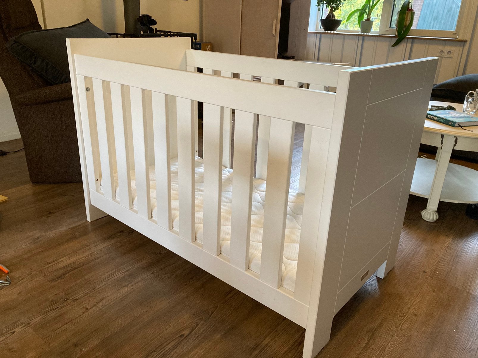 Bopita wit ledikant inclusief matras, Kinderen en Baby's, Ophalen, Zo goed als nieuw, Ledikant