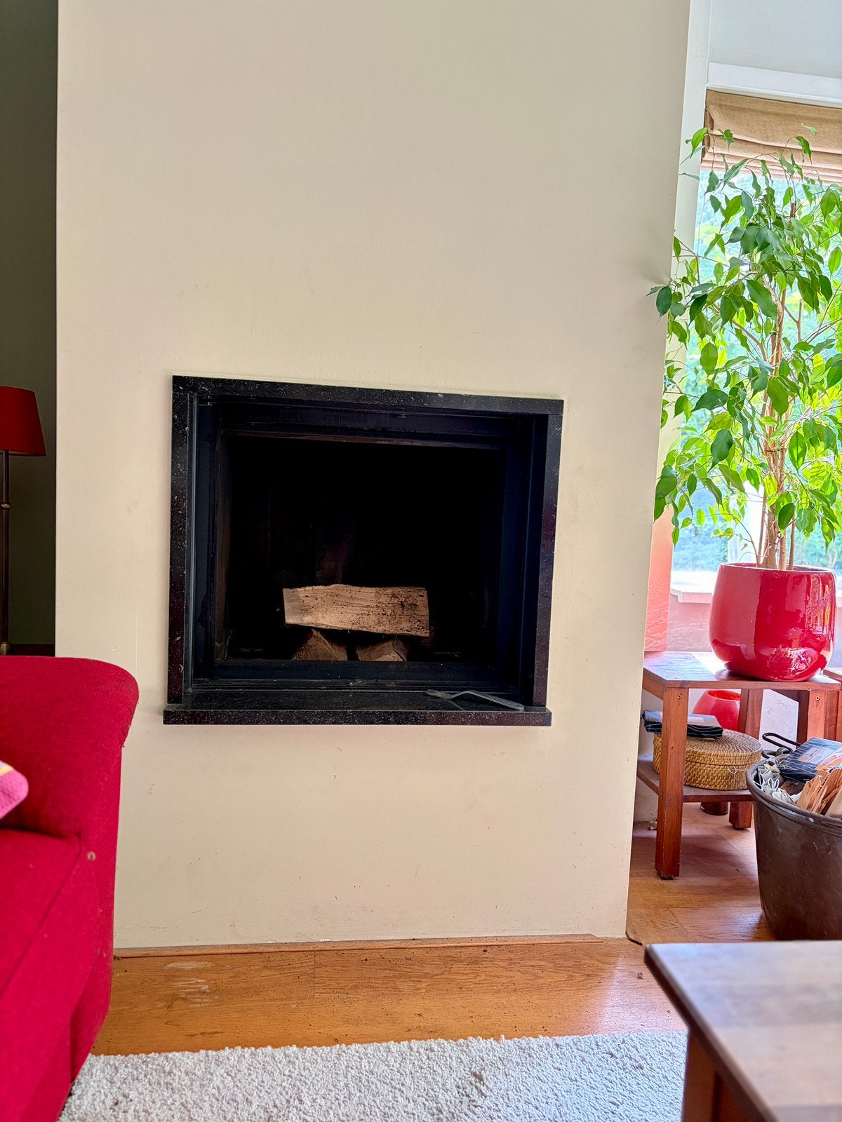 Kal-fire inbouwhaard  KF Heat 67/57 zwart lamellen, Ophalen, Gebruikt, Vrijstaande haard, Houthaard