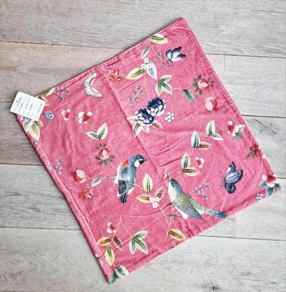 PIP STUDIO kussenhoes 6060 Roze Velours Vogeltjes, Ophalen of Verzenden, Nieuw, Roze, Vierkant