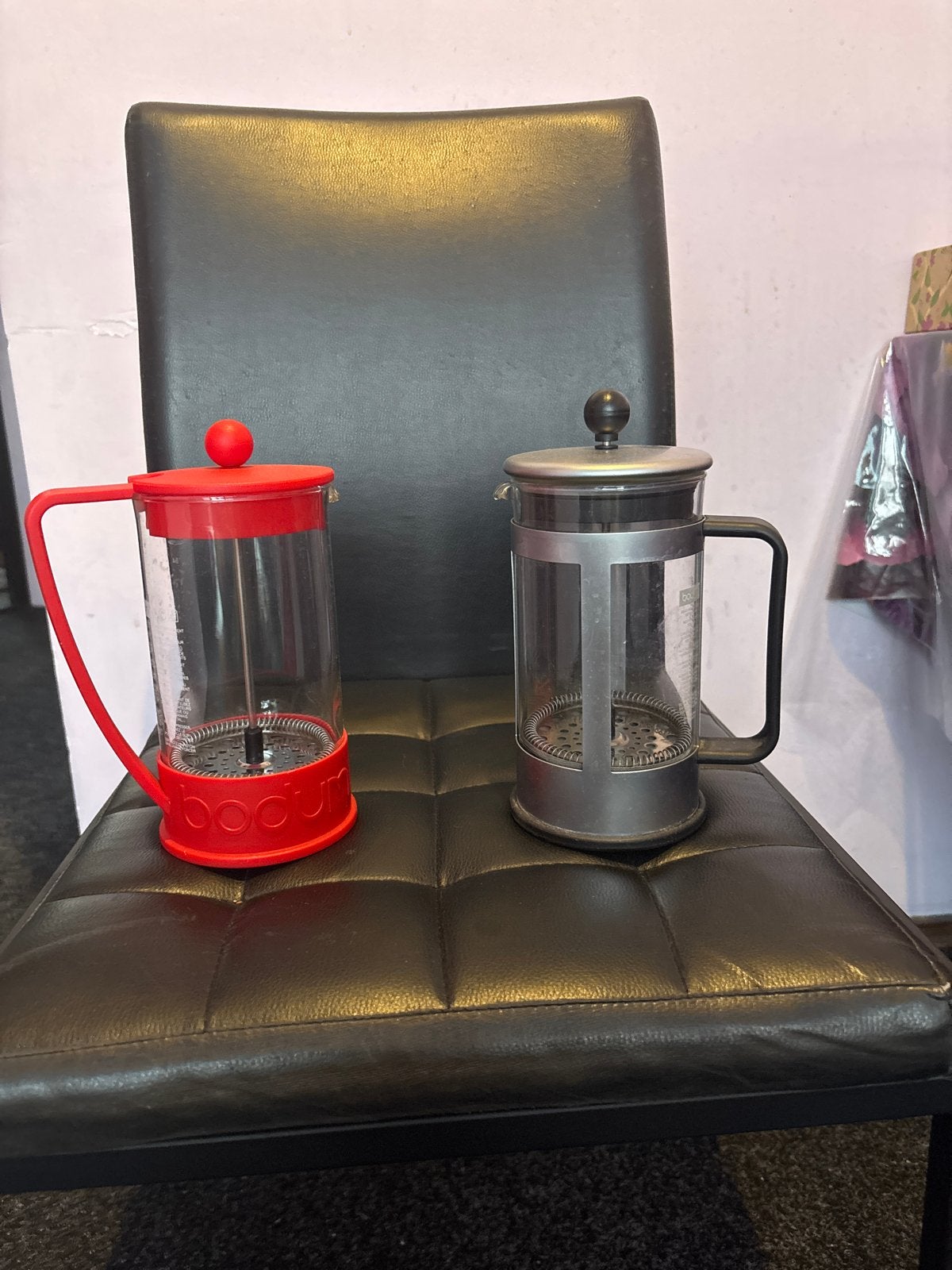 Bodum French Press Koffiezetapparaten - Rood & Zilver, Bodum, Ophalen of Verzenden, Meerkleurig, Glas