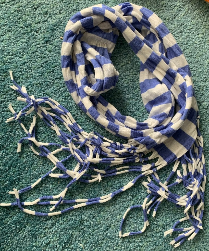 American Vintage dunne lange tricot sjaal blauw wit strepen, Kleding | Dames, Maat 42/44 (L), Nieuw, Ophalen of Verzenden, American Vintage