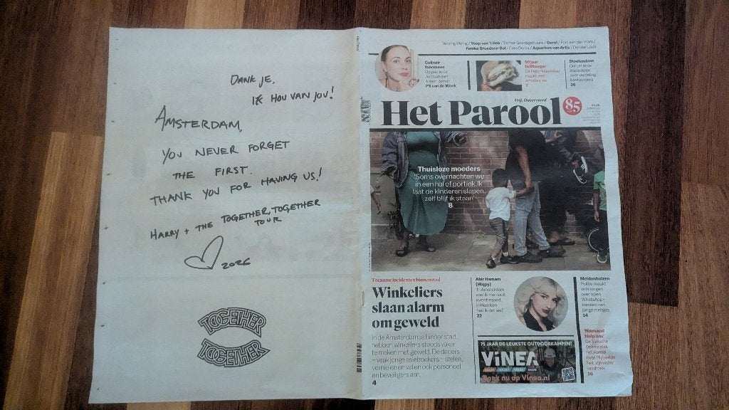 Parool, Harry Styles, advertentie, Ophalen of Verzenden, Gelezen, Muziek, Film of Tv