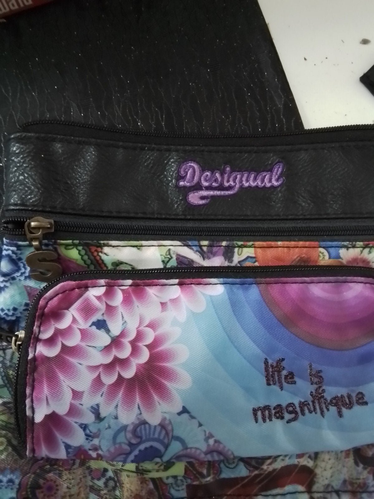 Desigual tasje met bloemenprint, Ophalen of Verzenden, Gebruikt, Overige kleuren, Overige typen