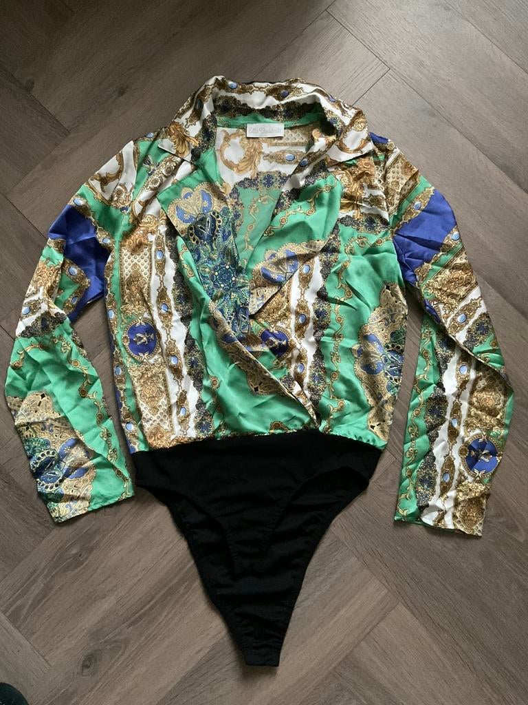 Body blouse blauw goud wit groen - S, Kleding | Dames, Blauw, Nieuw, Elle Voudrait, Ophalen of Verzenden