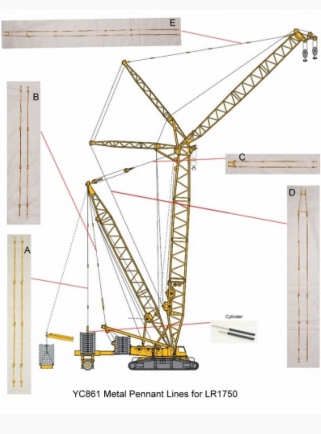 Gezocht YCC metalen tuien Liebherr LR/LG 1750, Hobby en Vrije tijd, Modelauto's | 1:50, Ophalen, Nieuw, Hijskraan, Tractor of Landbouw