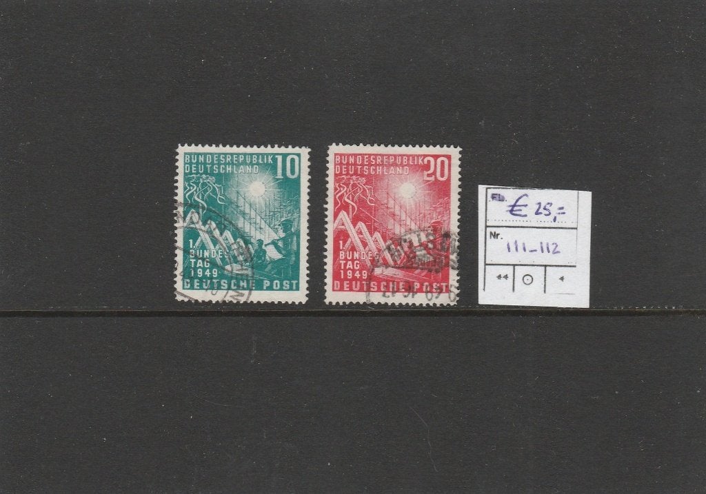 bundespost- mi 111-112, Ophalen of Verzenden, BRD