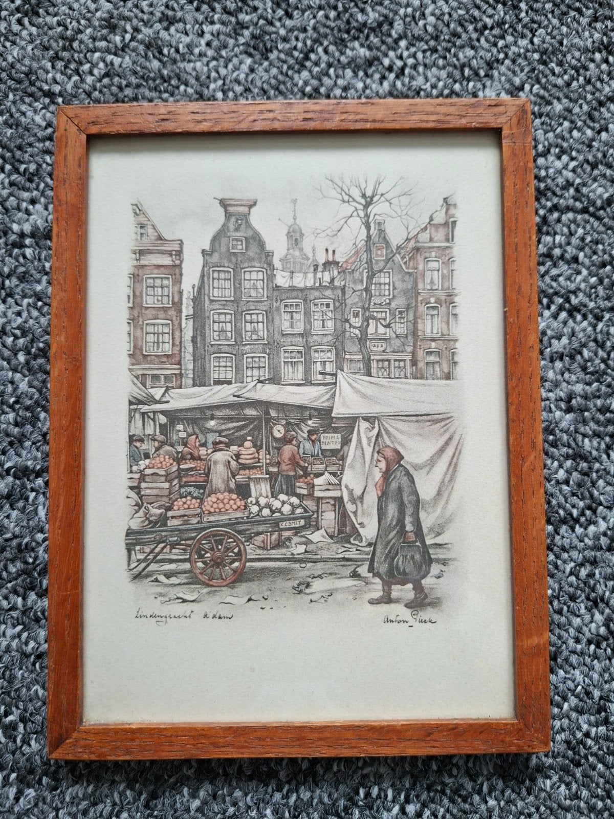 Prent Anton Piek, Lindengracht Amsterdam, Antiek en Kunst, Ophalen of Verzenden
