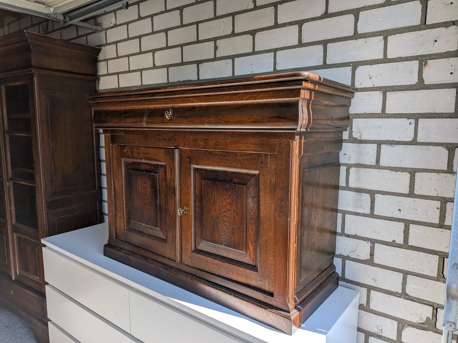 Antieke houtenkast,penantkastje meidenkast uit de 18e eeuw, Antiek en Kunst, Antiek | Meubels | Kasten, Ophalen