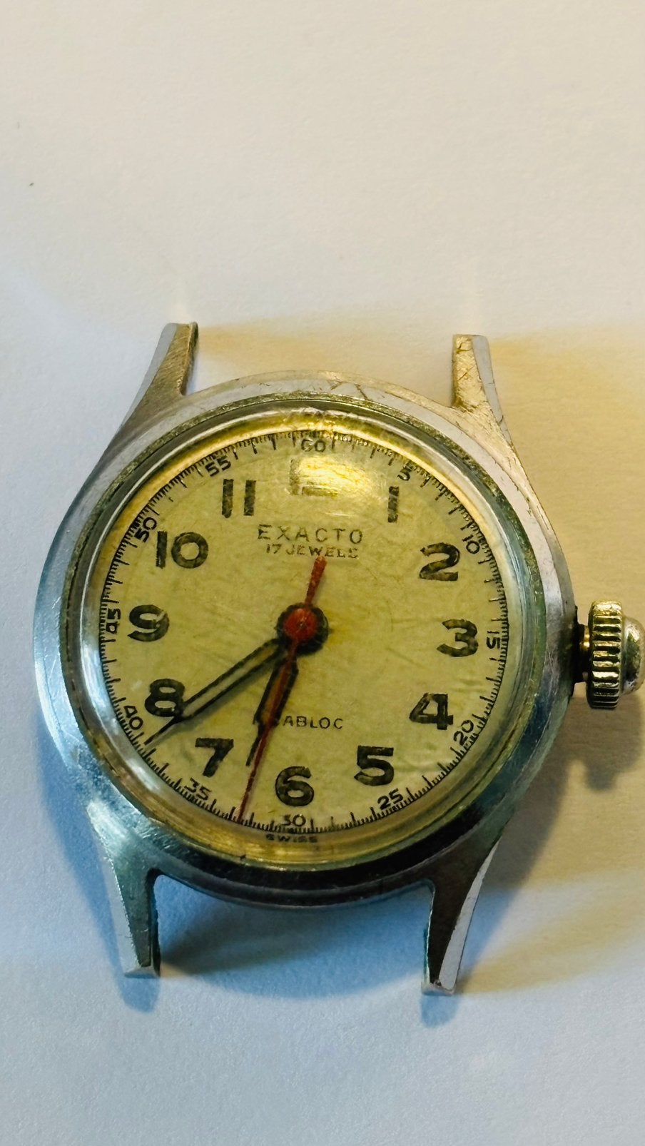 Zwitsers vintage opwind horloge Exacto  jaren 1940, Sieraden, Tassen en Uiterlijk, Overige Accessoires, Ophalen of Verzenden, Zo goed als nieuw