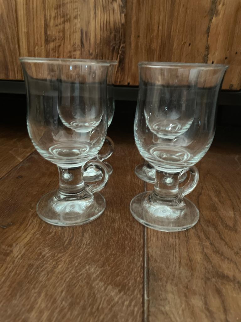 Set van 4 Irish Coffee glazen, Verzamelen, Ophalen of Verzenden, Zo goed als nieuw, Overige typen