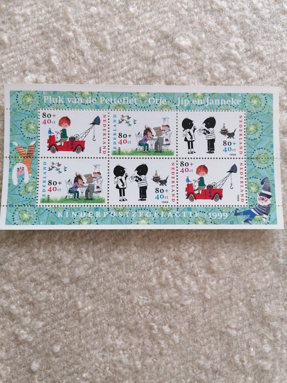 Kinderpostzegels 1999 Pluk, Otje, Jip en Janneke, Ophalen of Verzenden, Na 1940, Postfris