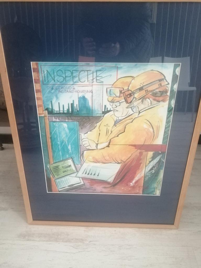 PRACHTIGE GESIGNEERDE ETS UIT DE BOUW JAREN 60 / 83X63 CM, Antiek en Kunst, Kunst | Schilderijen | Abstract, Ophalen of Verzenden