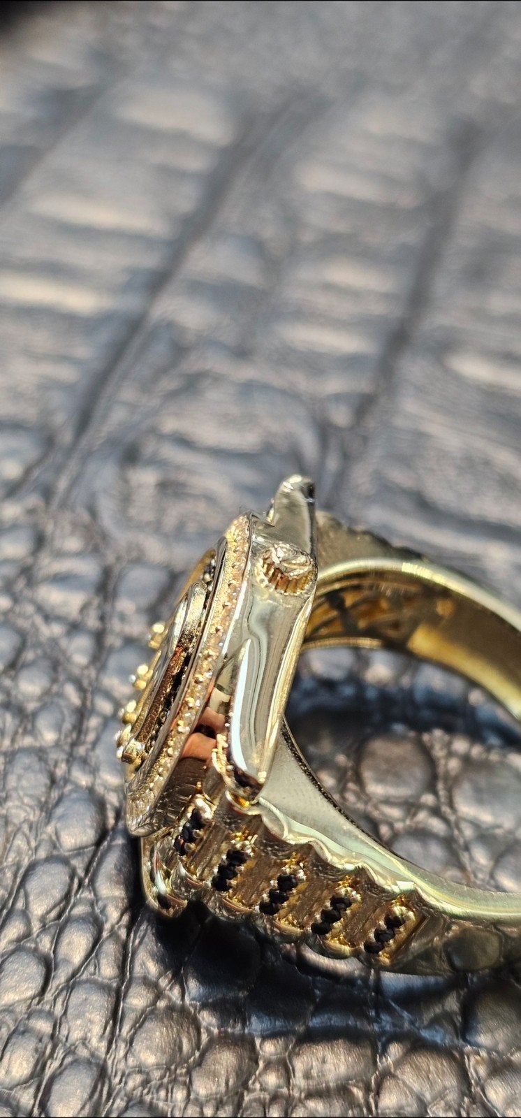 Mooie Rolex 14k gouden ring met onyx steen, Heer, Nieuw, Ophalen of Verzenden, 17 tot 18