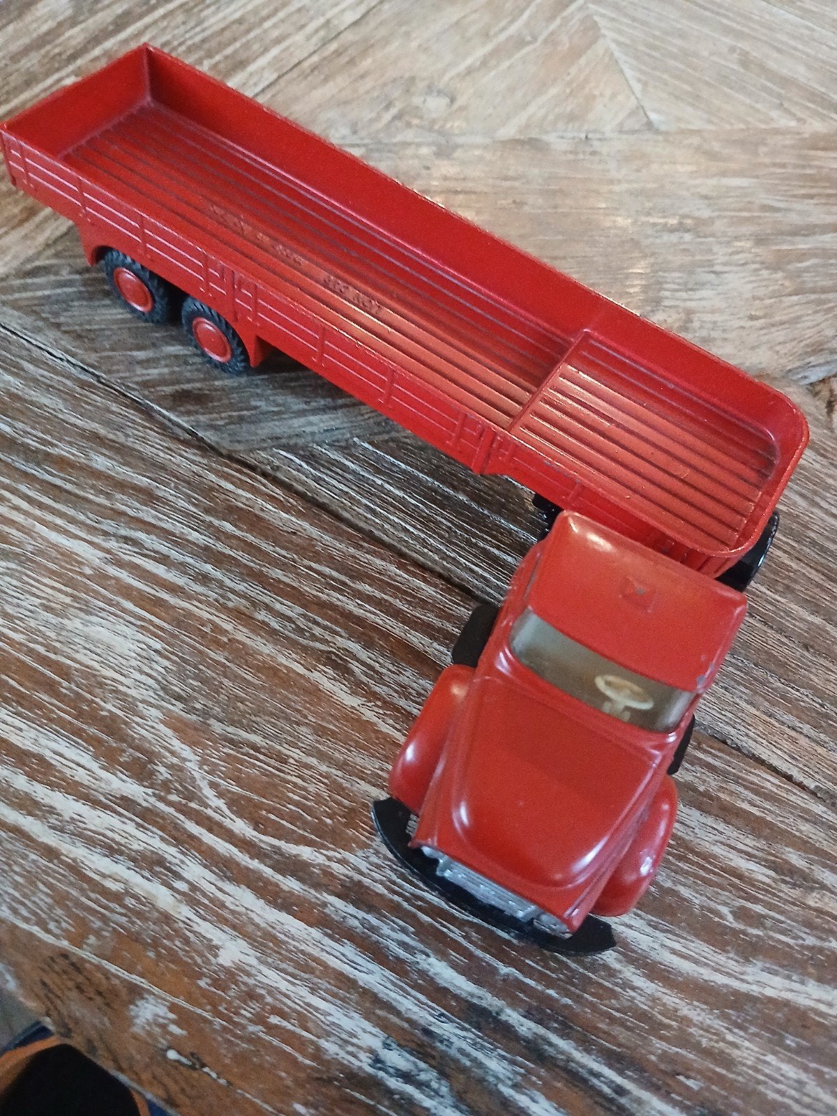Vintage Lion Car vrachtwagen met oplegger - Made in Holland, Ophalen of Verzenden, Gebruikt, Bus of Vrachtwagen, Lion Toys
