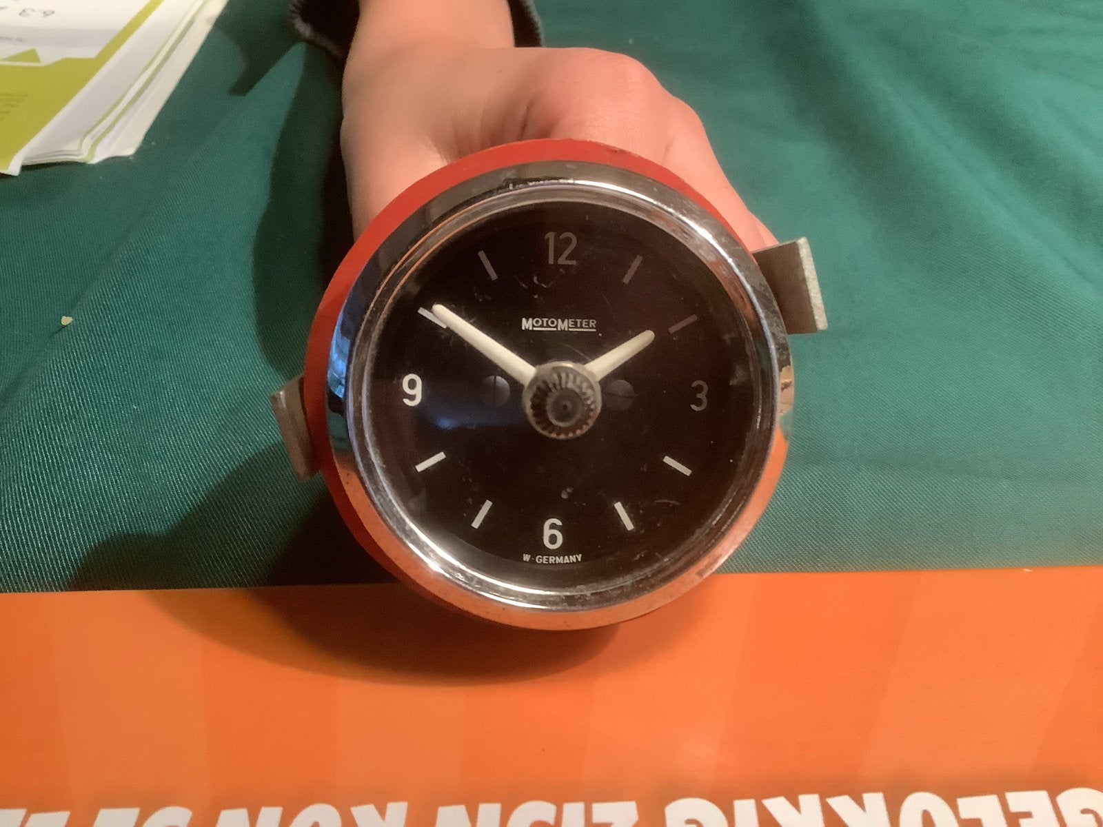 Antiek Moto Meter auto klokje - 50 mm diameter, Ophalen of Verzenden