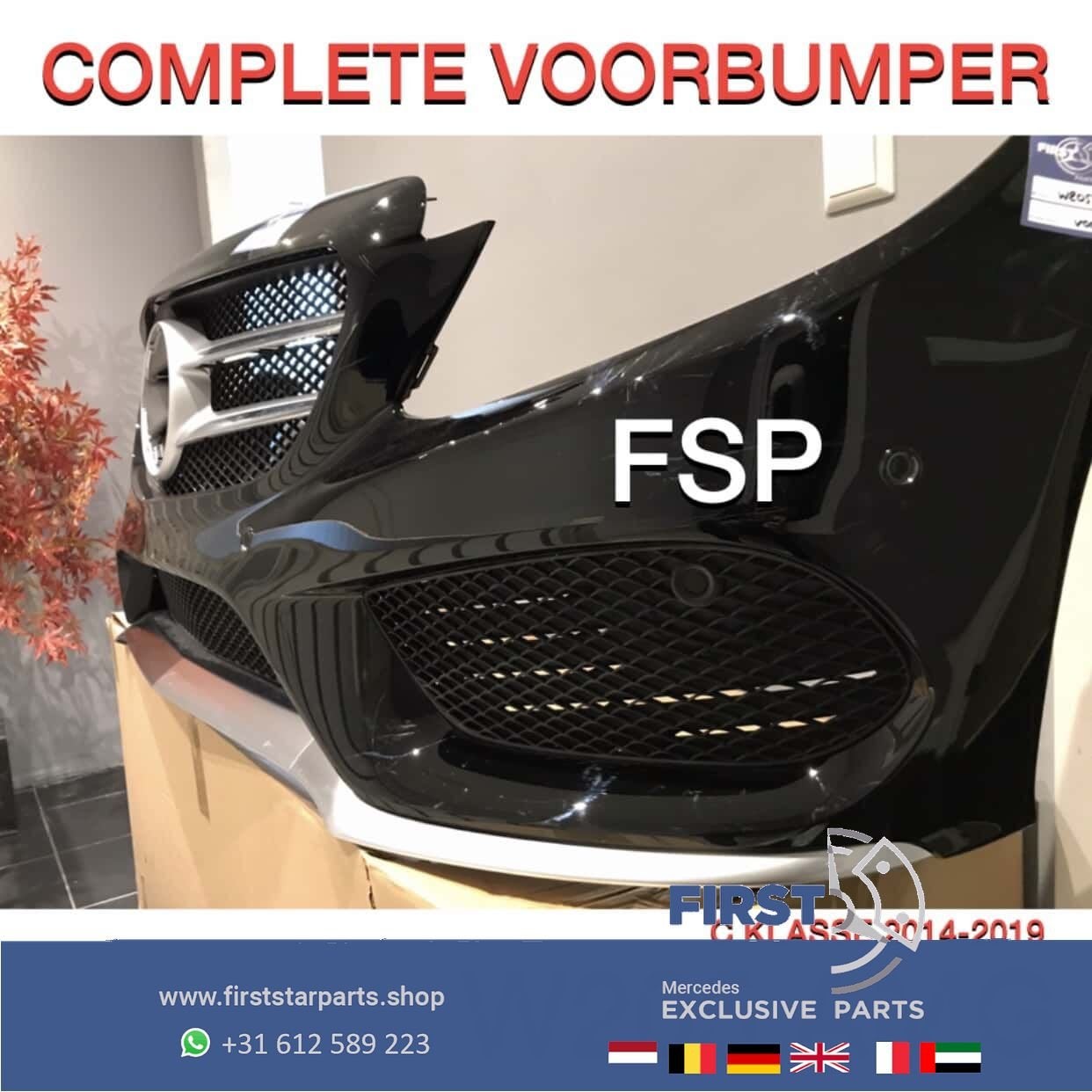 W205 C205 S205 AMG VOORBUMPER ORIGINEEL Mercedes C Klasse 20, Gebruikt, -, Voor, Ophalen of Verzenden