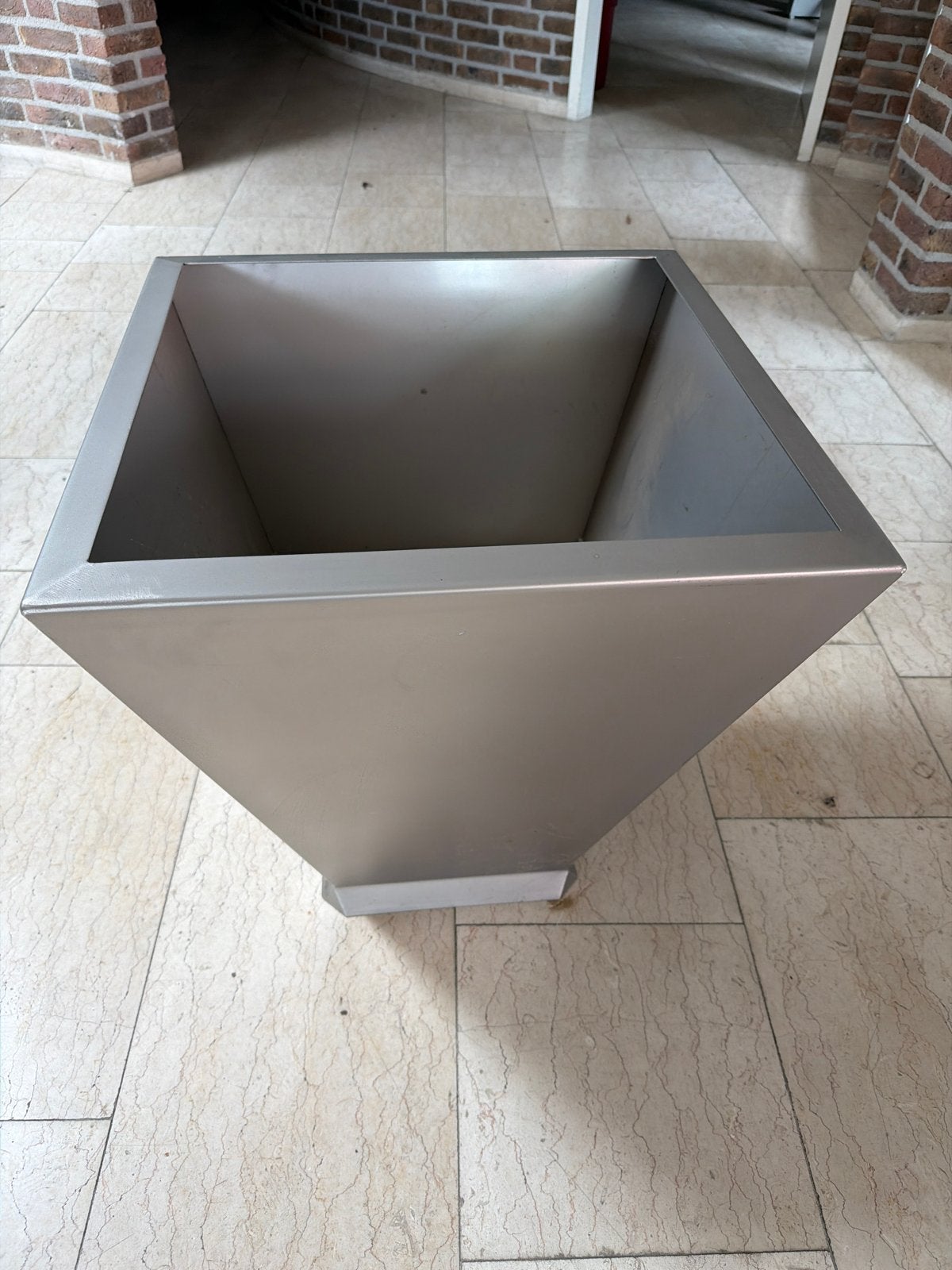 RVS plantenbak 50x50x54cm - Binnen/Buiten - Gestraald, Ophalen, Gebruikt, Minder dan 60 cm, Vierkant