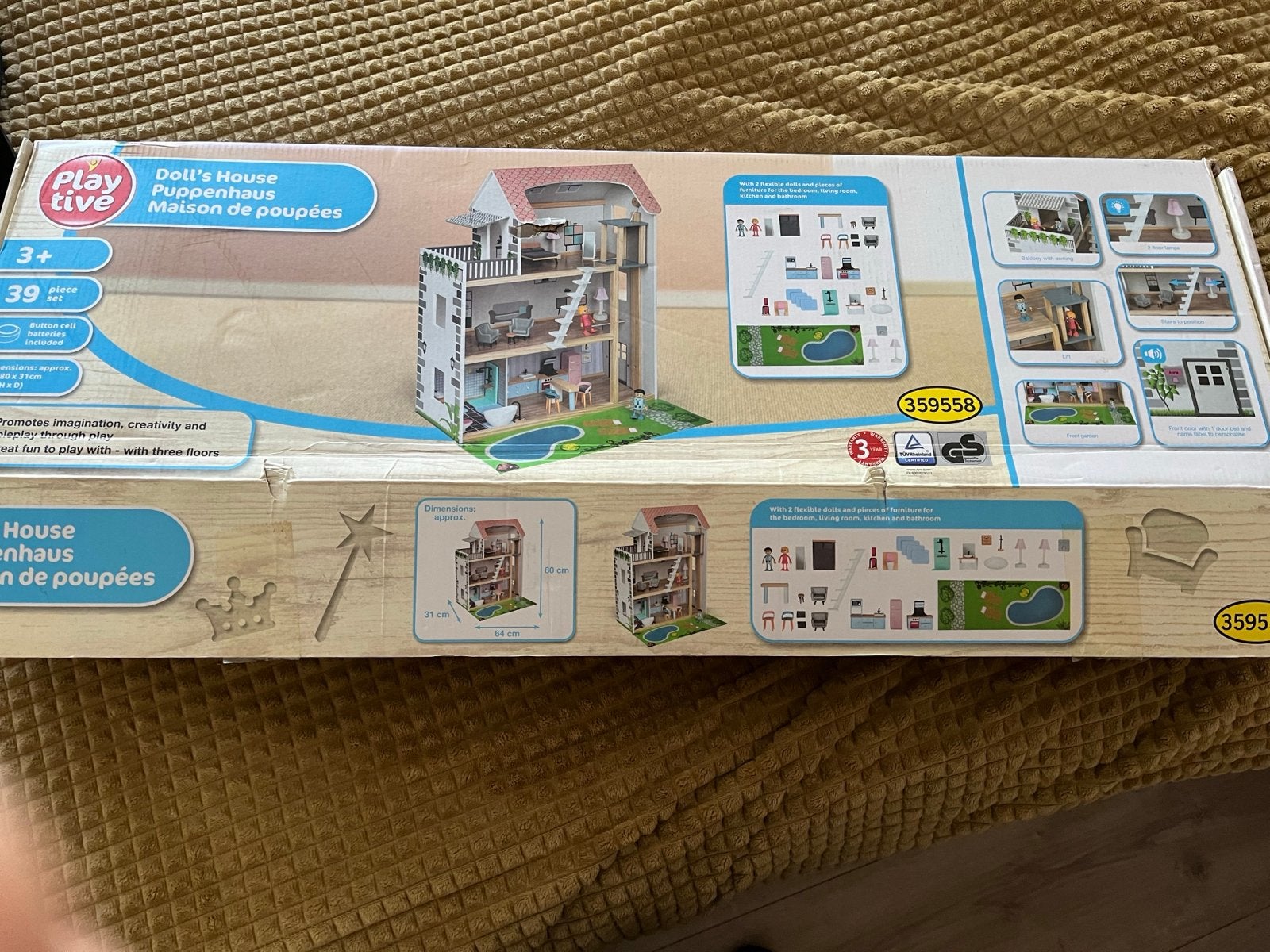 Playtive Houten Poppenhuis met Meubels en Poppen, Ophalen of Verzenden, Nieuw, Poppenhuis