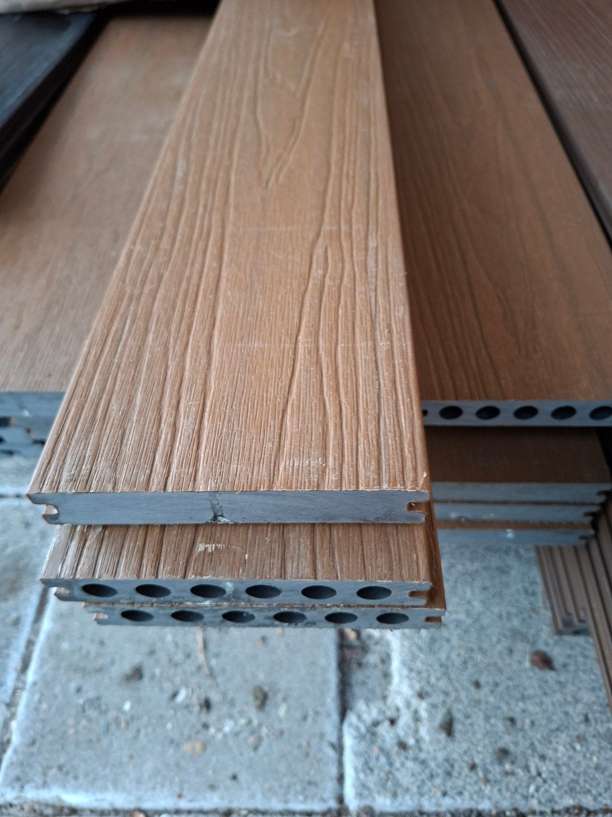 Nieuwe composiet vlonderplanken - 17 m² met boomschorsmotief, Ophalen, Nieuw, Composiet