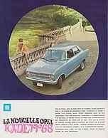 Opel range of Kadett B of B Caravan brochure/auto folder, Ophalen of Verzenden, Zo goed als nieuw, Opel
