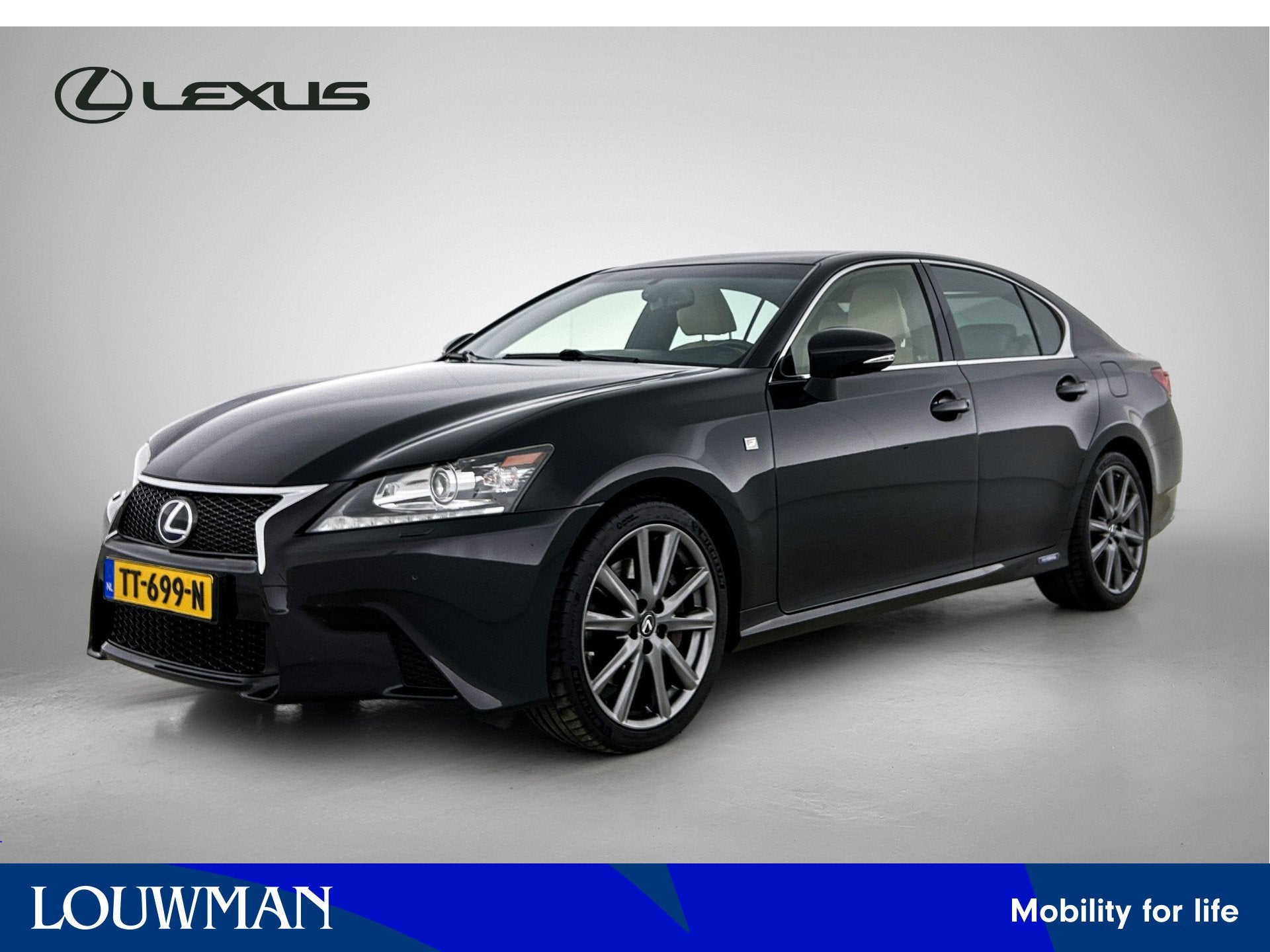 Lexus GS 300h F Sport Line | Dealer onderhouden | Lederen be, Auto's, Automaat, Achterwielaandrijving, Gebruikt, Zwart