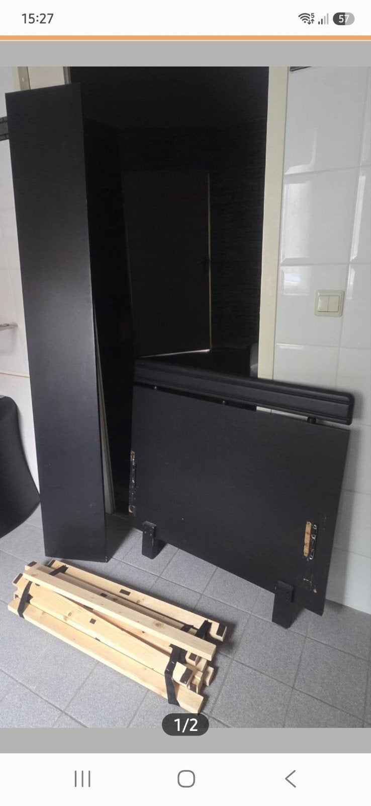 Eenpersoonsbed, Ophalen, Gebruikt, 90 cm, Eenpersoons