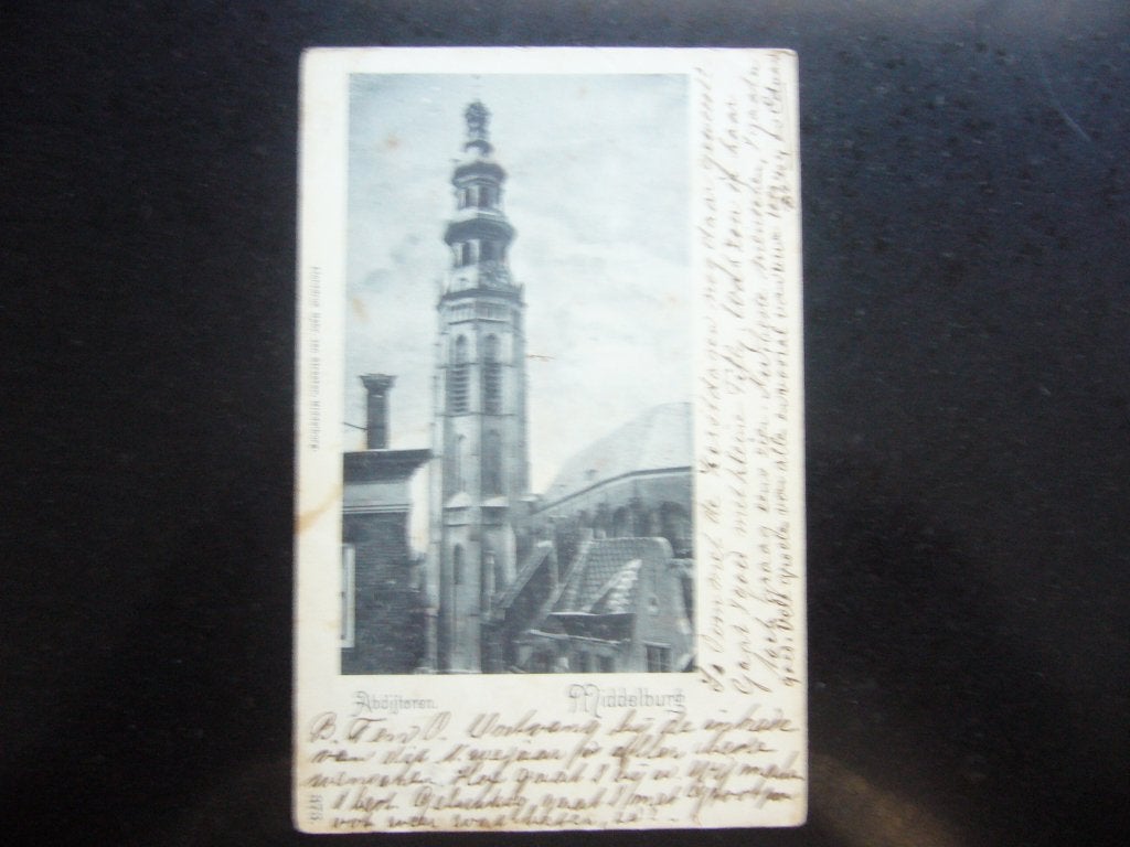 MIDDELBURG  =  ABDIJTOREN  BRIEFKAART  1900, Ophalen of Verzenden, Voor 1920, Gelopen, Zeeland