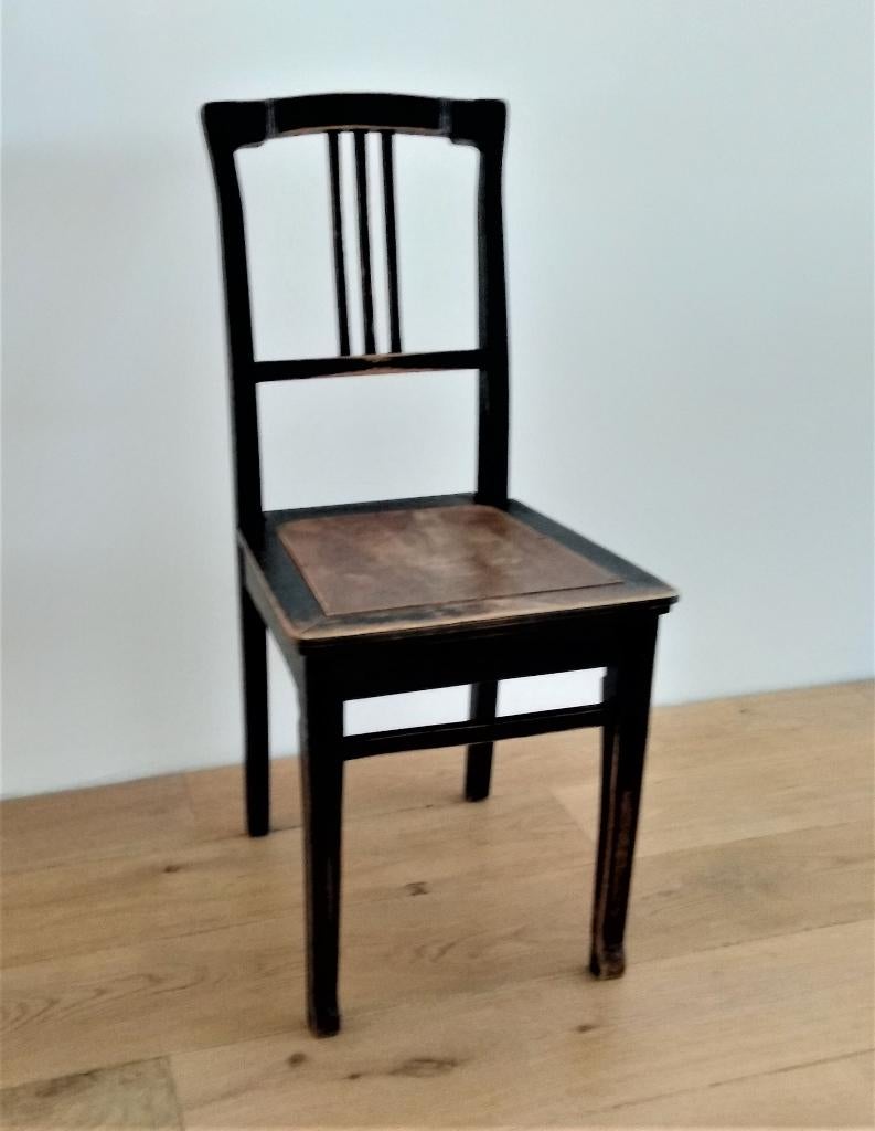 Vintage pianostoel, Huis en Inrichting, Stoelen, Gebruikt, Eén, Hout, Zwart, Ophalen